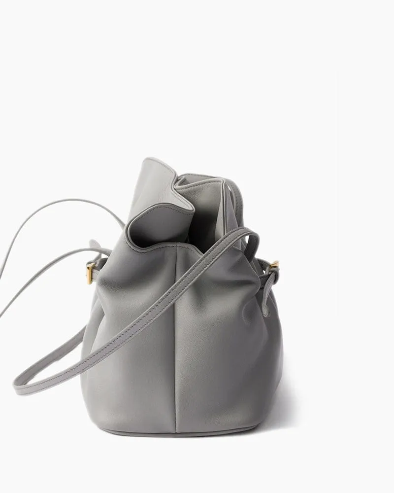 (Pre-sale) Leather Drawstring Shoulder Bag sold by Larosa product image thumbnail 3