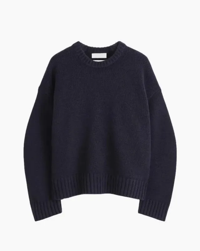 Good Cashmere Chunky Crew Neck Sweater made by Larosa