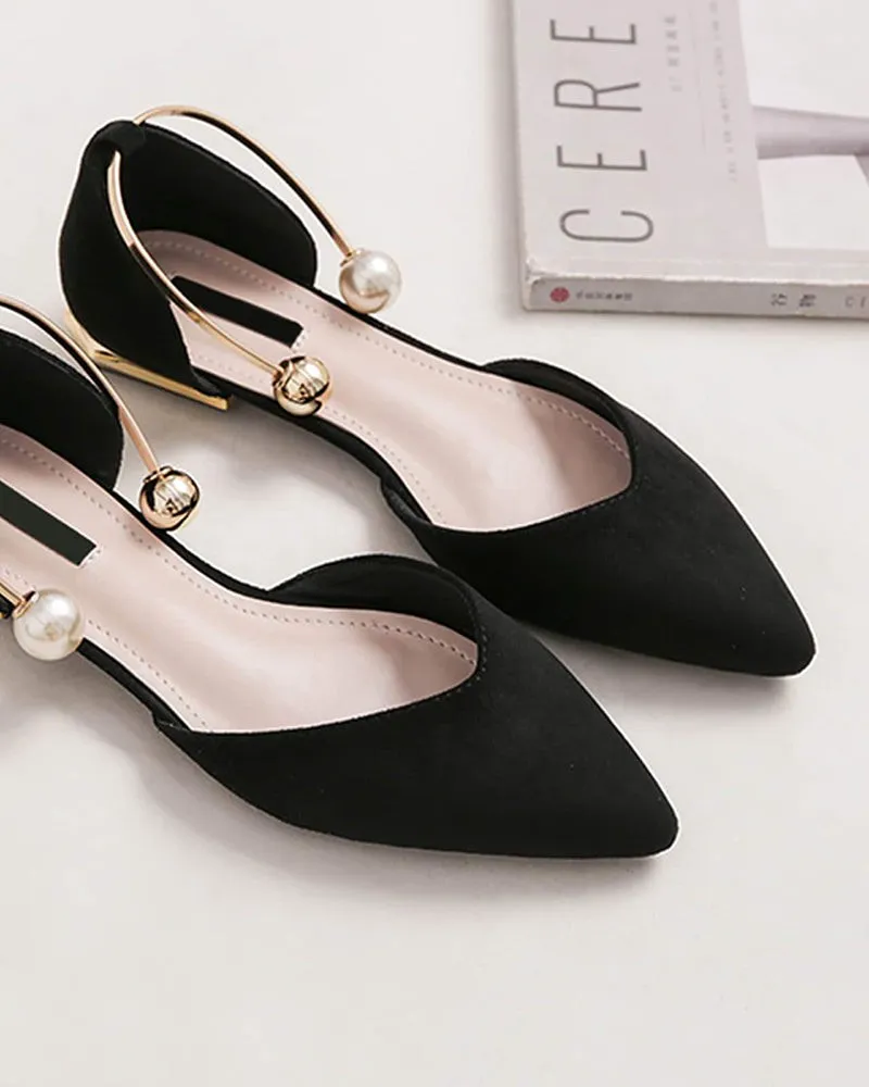 (Clean Up - US 7 ) Pearl Buckle Pointed Toe Flat Loafers sold by Larosa product image thumbnail 4