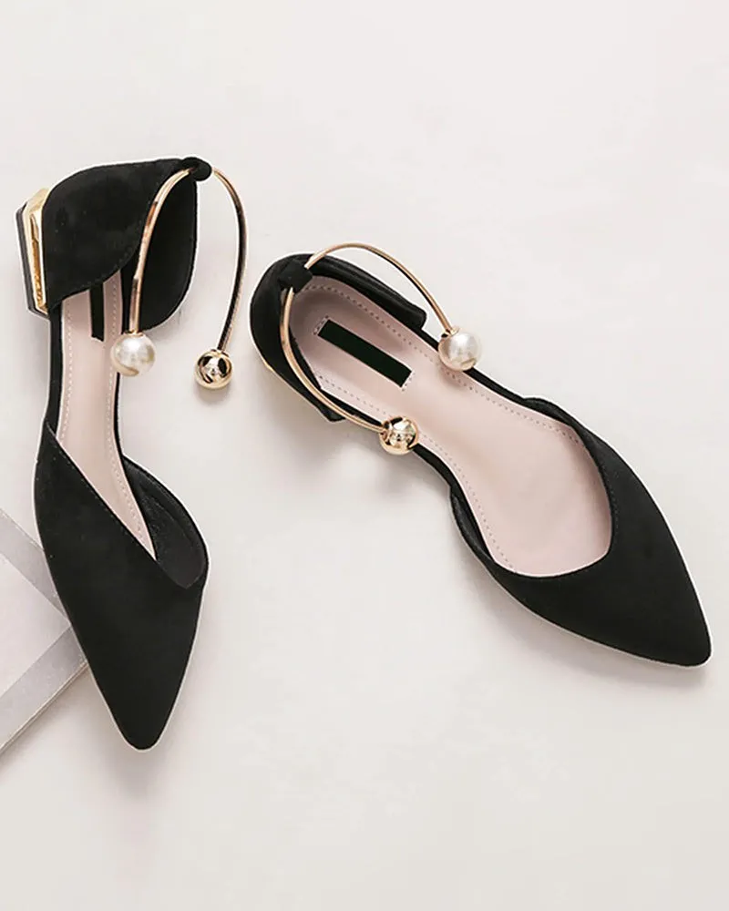 (Clean Up - US 7 ) Pearl Buckle Pointed Toe Flat Loafers sold by Larosa product image thumbnail 3