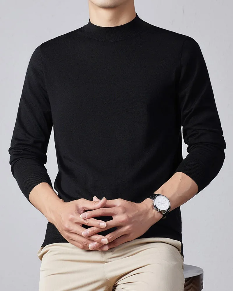 (Clean Up - L ) Men's Ultra Fine Merino Wool Mock Turtle Neck Jumper sold by Larosa product image thumbnail 2