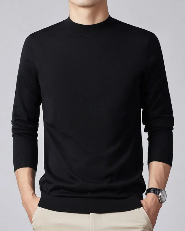 (Clean Up - L ) Men's Ultra Fine Merino Wool Mock Turtle Neck Jumper sold by Larosa