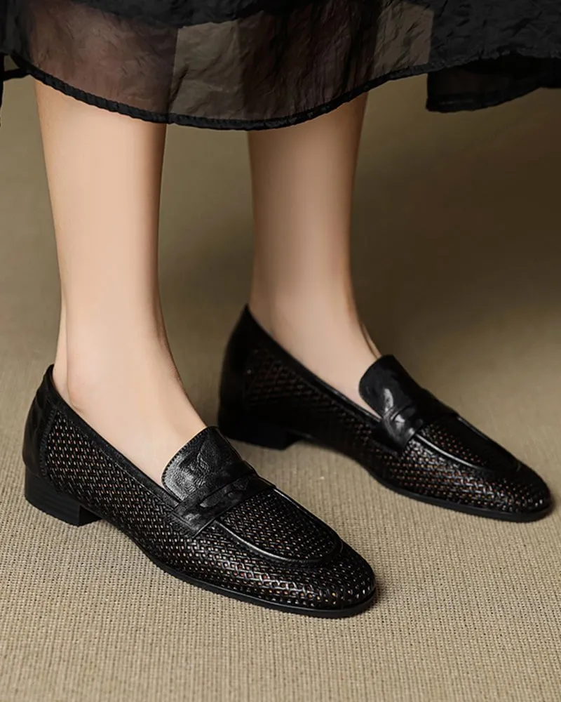 (Clean Up - US 7 ) Woven Braided Leather Casual Flat Loafers sold by Larosa product image thumbnail 5