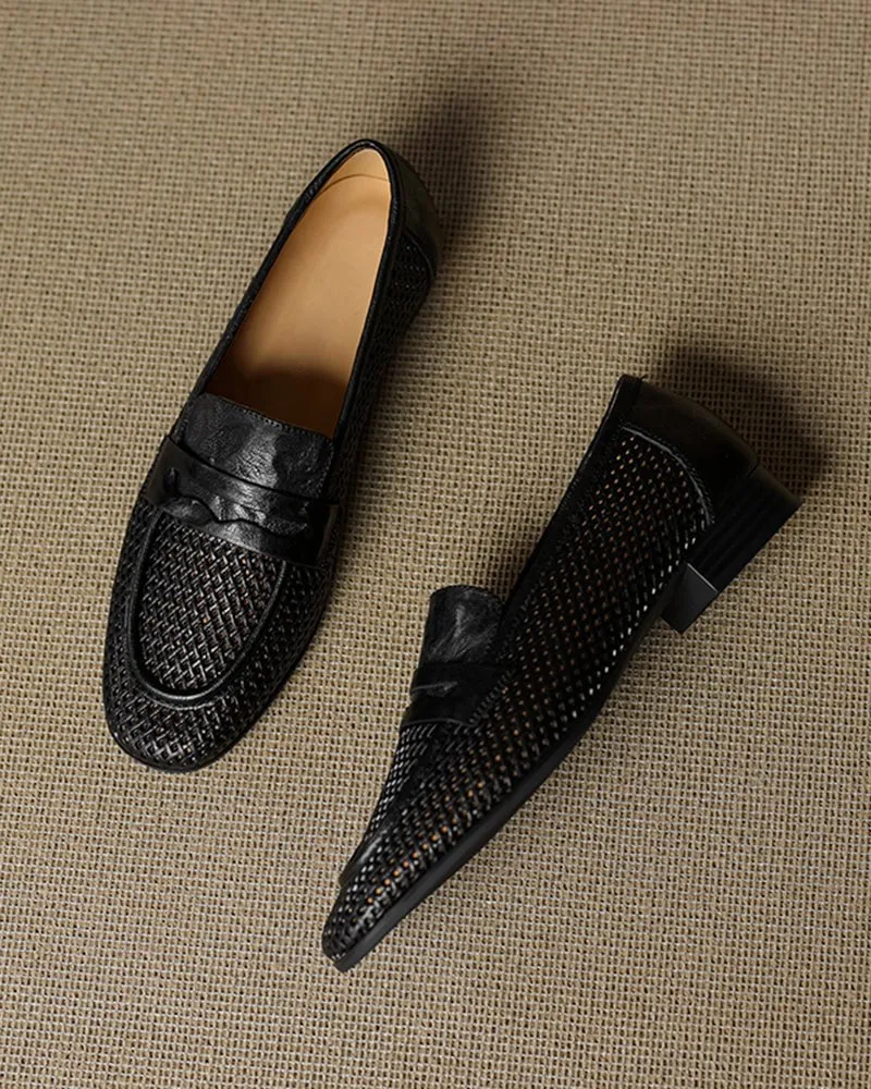 (Clean Up - US 7 ) Woven Braided Leather Casual Flat Loafers sold by Larosa product image thumbnail 3