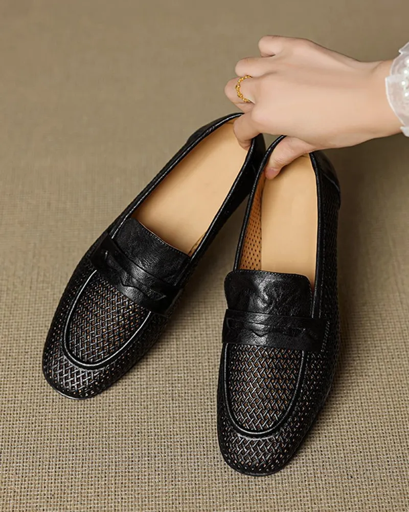 (Clean Up - US 7 ) Woven Braided Leather Casual Flat Loafers sold by Larosa product image thumbnail 4