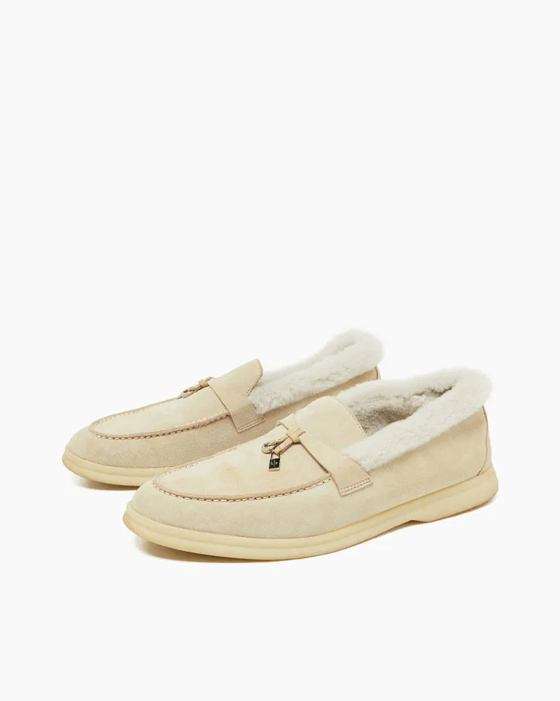 Suede and Shearling Fur Charms Walk Loafers sold by Larosa product image thumbnail 3