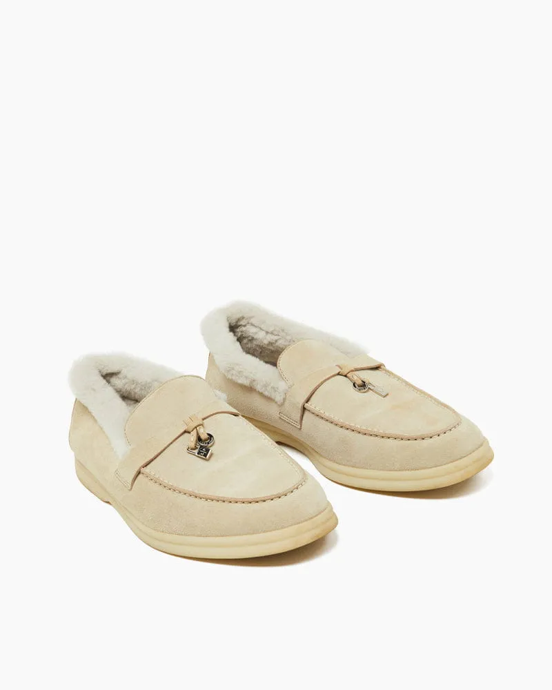 Suede and Shearling Fur Charms Walk Loafers sold by Larosa product image thumbnail 2