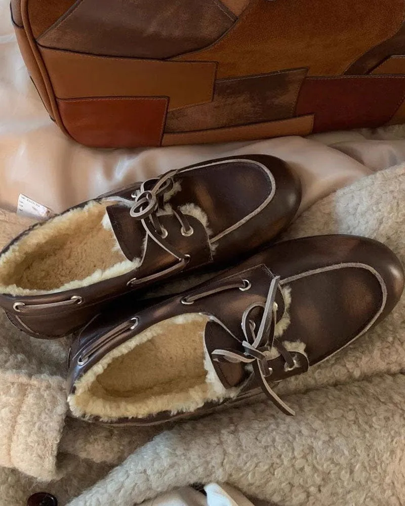 British Vintage Lace-Up Leather Oxfords sold by Larosa