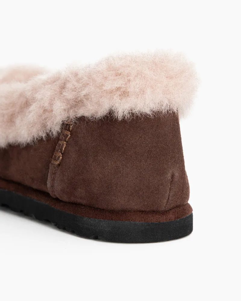 Women's Coffee Fur Ballet Flat sold by Larosa product image thumbnail 4