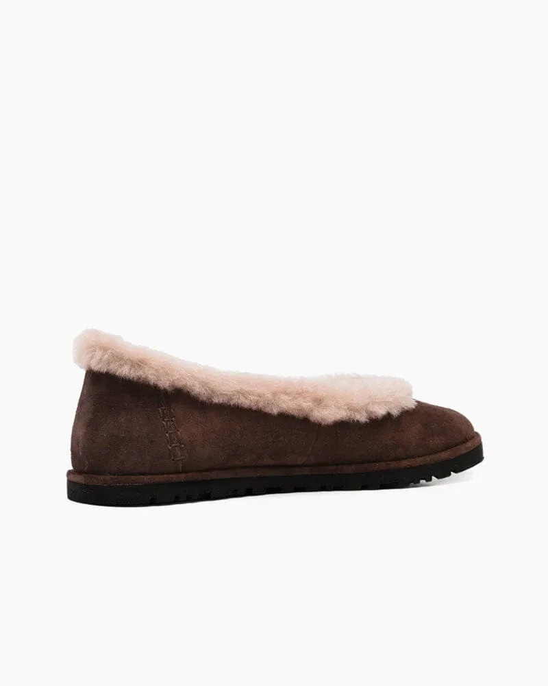 Women's Coffee Fur Ballet Flat sold by Larosa product image thumbnail 3