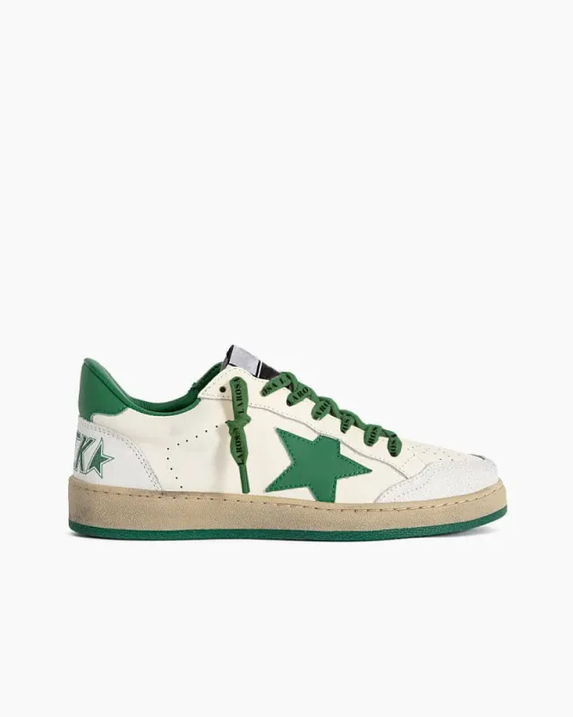 White Leather Serene Star Sneakers sold by Larosa