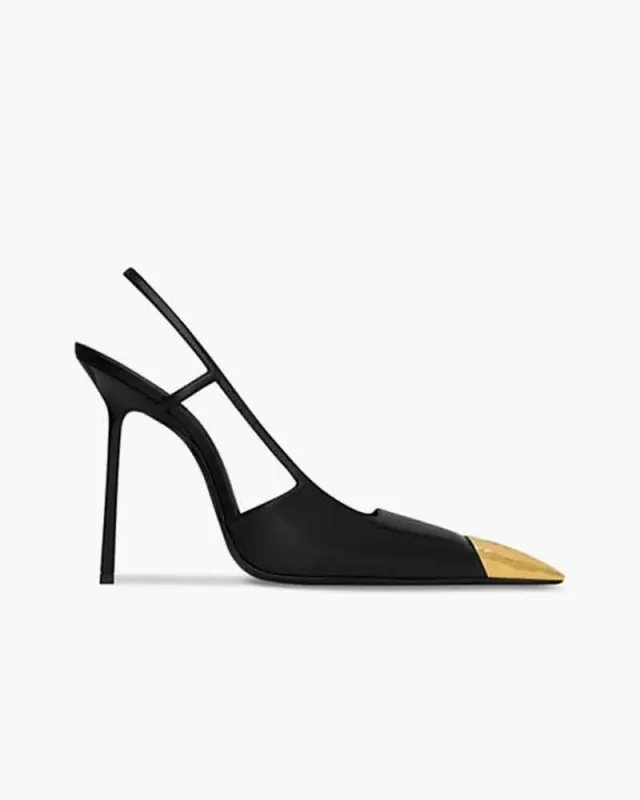 Women's Modern Square Point Slingback High Heels sold by Larosa
