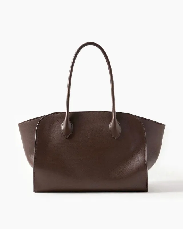 Brown Pure Line Leather Tote sold by Larosa