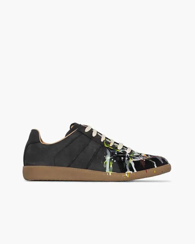 Men's Black Art Paint Runner Sneakers sold by Larosa