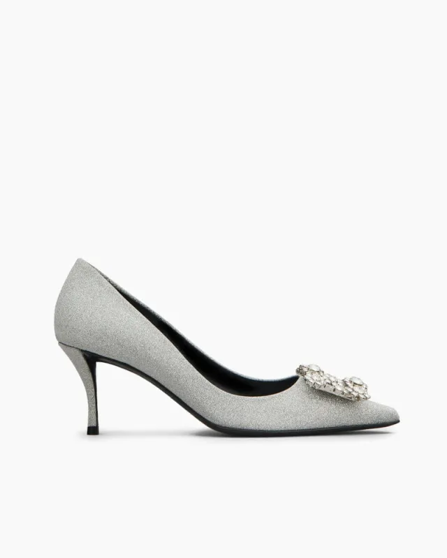 Women‘s Crystal Bloom Satin Heels sold by Larosa