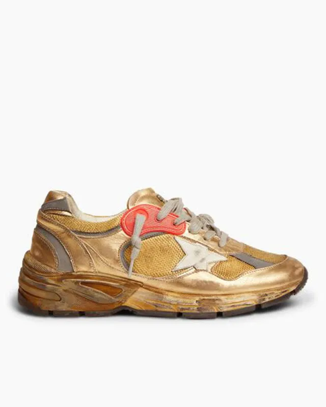 Vintage Look Chunky Mesh & Leather Sneakers sold by Larosa