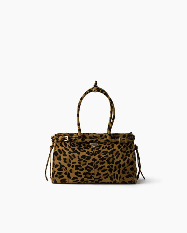 (Pre-sale)Large Leopard Print Calf Hair Tote Bag with Buckle Detail sold by Larosa