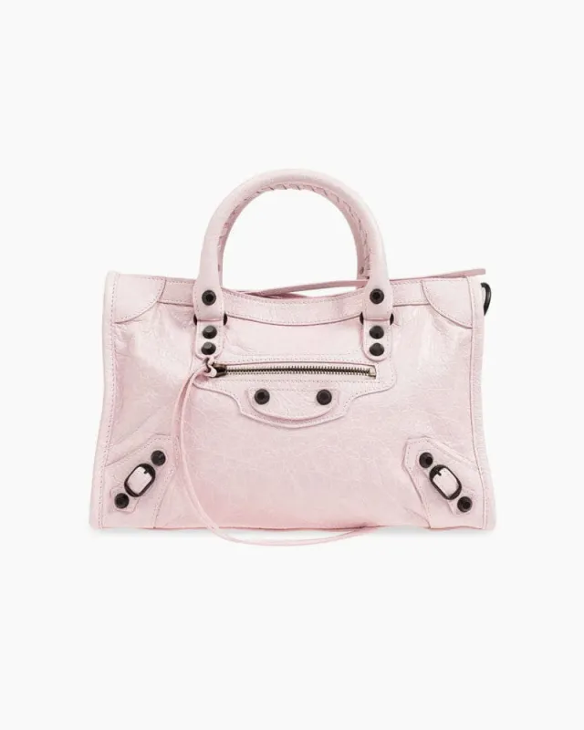Light Pink Crinkled Leather Handbag sold by Larosa