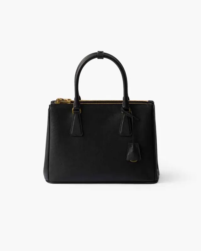 Black Double Zip Shoulder Handbag with Gold Hardware & Strap sold by Larosa