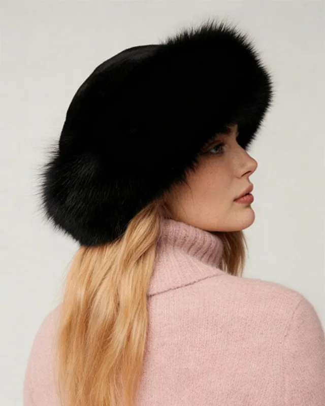Luxury Fur Round Cap Thick Winter Accessory sold by Larosa