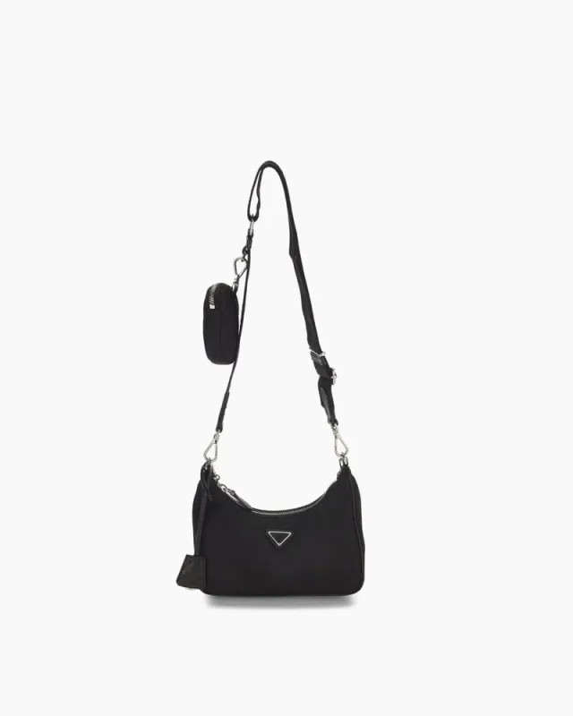 Re-edition 2005 Tessuto Hobo Bag in Black made by Larosa