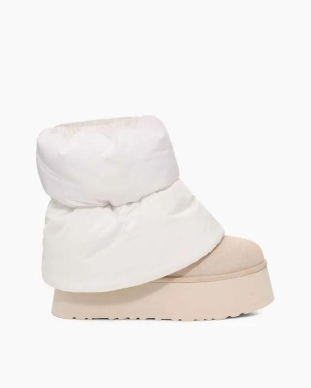 Women’s Puffy Quilted Fold-Over Winter Ankle Boots sold by Larosa