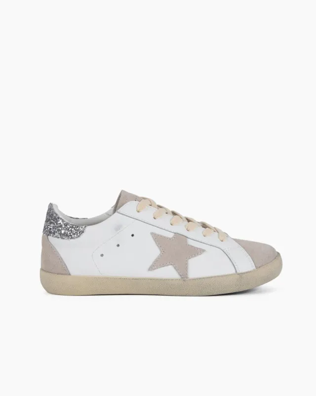 [FLAT RATE $85] White Leather Sneaker - Vintage Gray Star sold by Larosa
