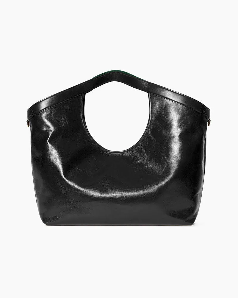 Large Black Leather Tote for Executive Daily Commutes sold by Larosa product image thumbnail 5