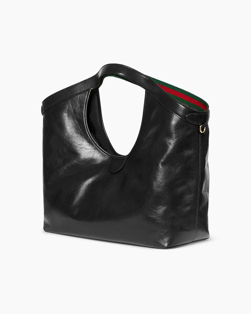 Large Black Leather Tote for Executive Daily Commutes sold by Larosa product image thumbnail 2