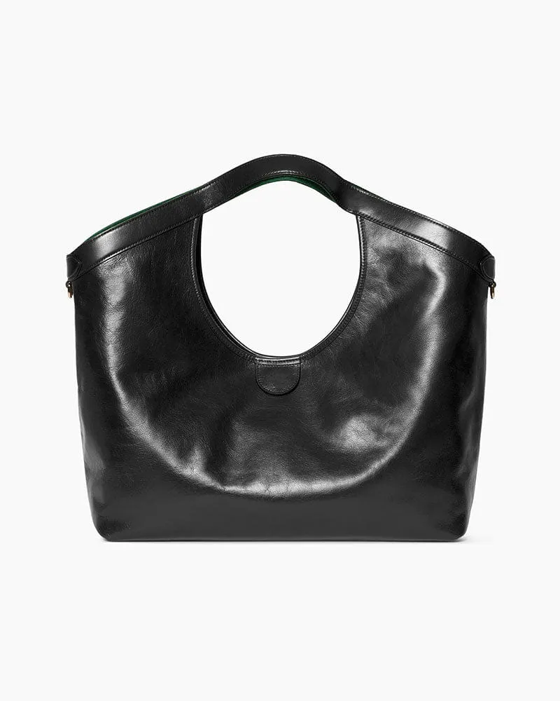 Large Black Leather Tote for Executive Daily Commutes sold by Larosa