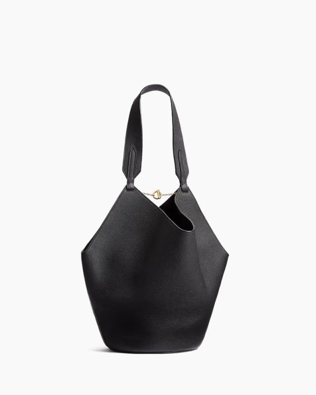 Black Leather Tote for Minimalist Art Gallery Visits sold by Larosa