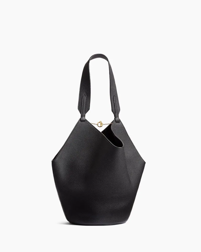 Black Leather Tote for Minimalist Art Gallery Visits sold by Larosa