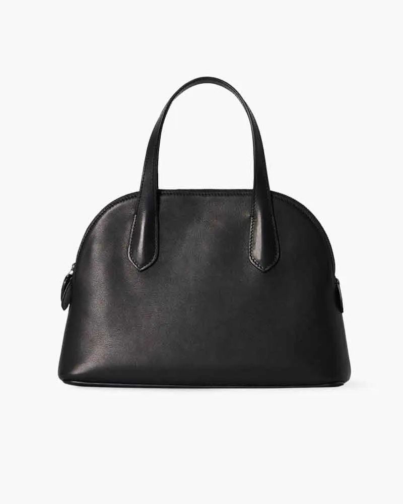 Classic Black Leather Dome Satchel for Executive Office Days sold by Larosa
