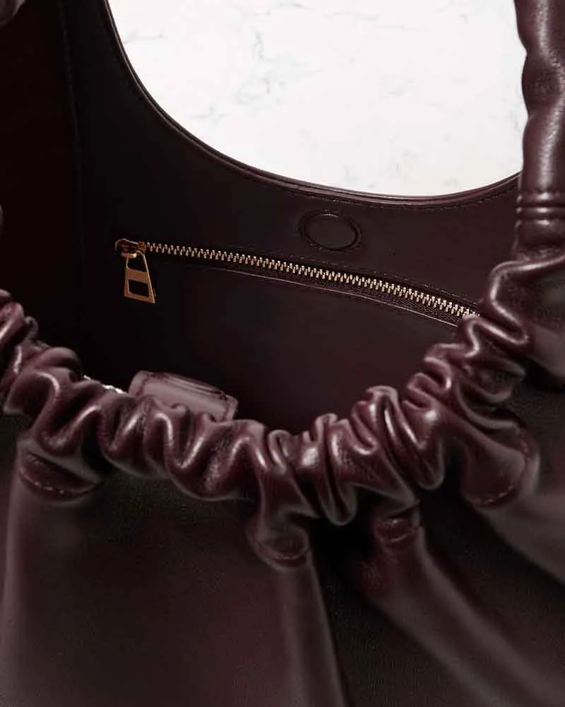 Small Burgundy Nappa Bag for Artful City Living sold by Larosa product image thumbnail 4