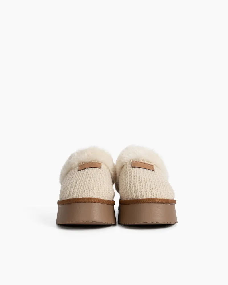 Faux Fur Trim Cozy Knit Slippers sold by Larosa product image thumbnail 5