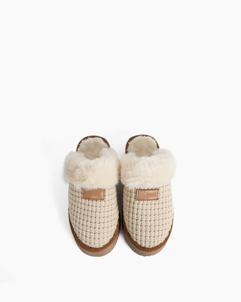 Faux Fur Trim Cozy Knit Slippers sold by Larosa product image thumbnail 4