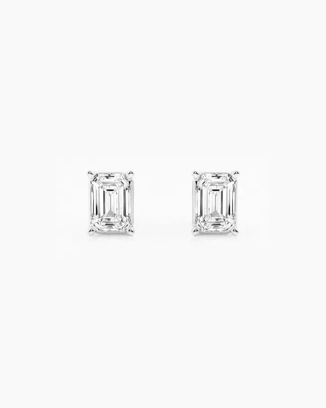 Emerald-Cut Diamond Earrings Set sold by Larosa
