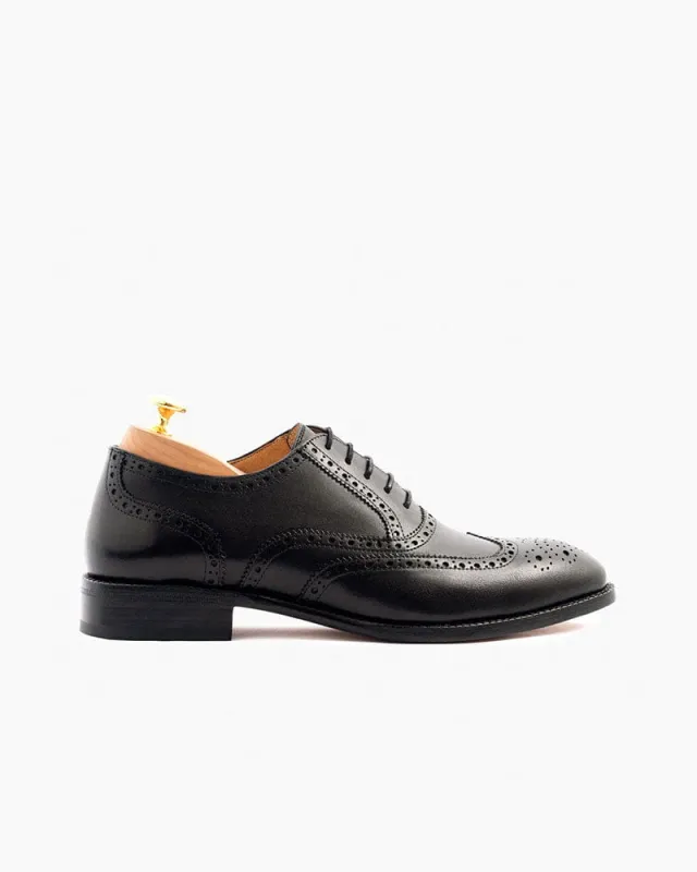 Men's Office Ready Black Leather Wingtip Oxfords sold by Larosa