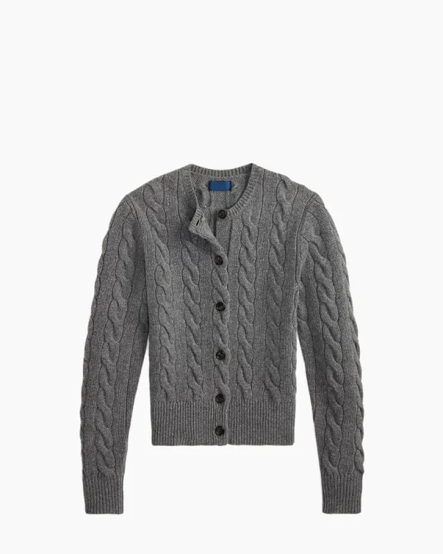 Women's Premium Cozy Wool-Cashmere Cable Cardigan sold by Larosa