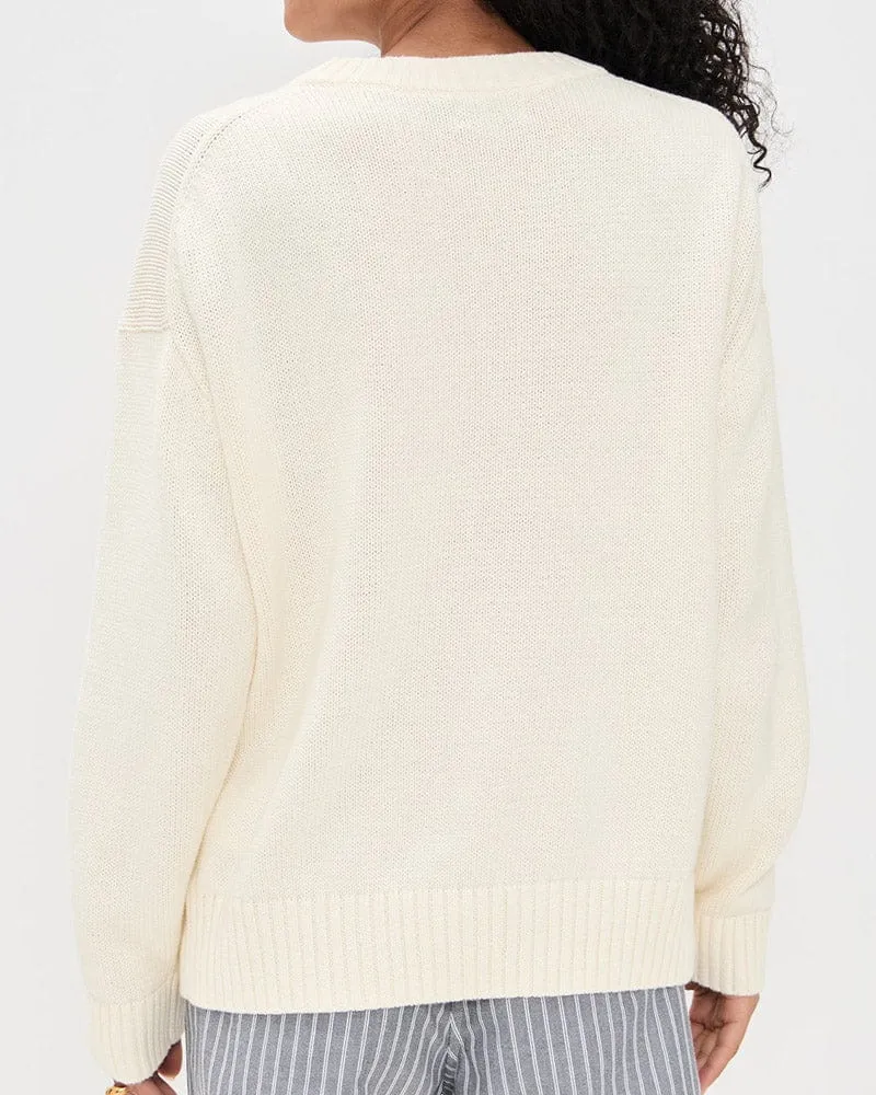 Women's Iconic Playful Embroidered Bear Cotton Sweater sold by Larosa product image thumbnail 3