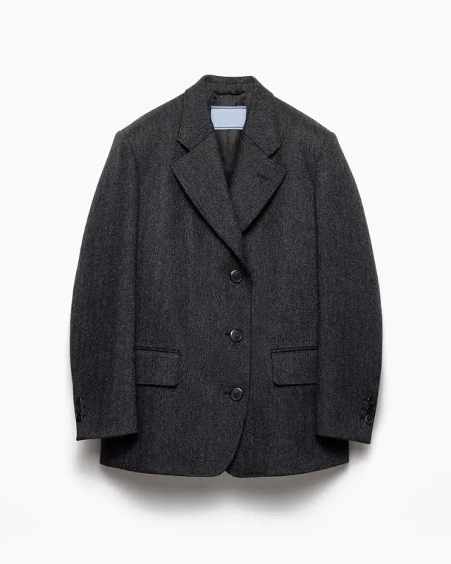 (Pre-sale) Women's Urban Chic Cut Chevron Jacket with Three-Button Closure sold by Larosa