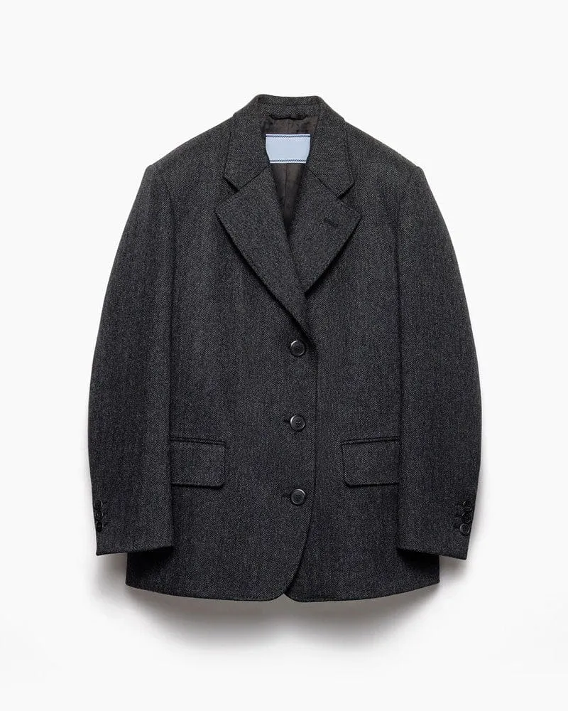 (Pre-sale) Women's Urban Chic Cut Chevron Jacket with Three-Button Closure sold by Larosa