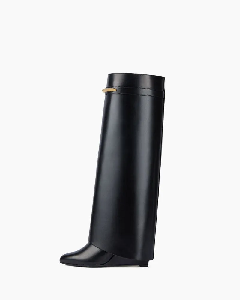 Women's Elegant Soiree Iconic Padlock Detail Gaiter Boots sold by Larosa product image thumbnail 4