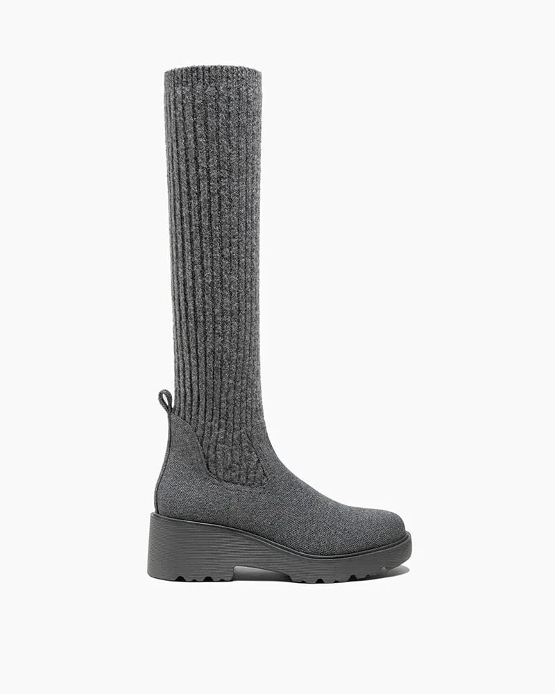 (Pre-sale)Women's Winter Outdoor Chunky Wool Platform Knee-High Boot sold by Larosa