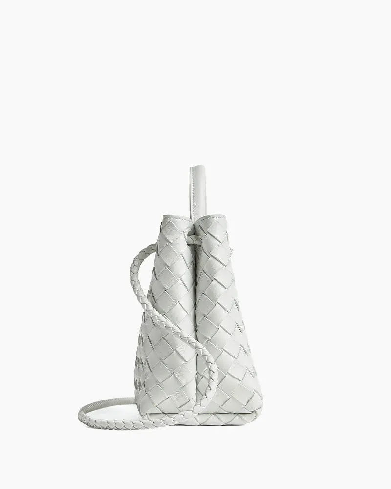 Women's Business Commute Woven Leather Top-Handle Bag sold by Larosa product image thumbnail 4