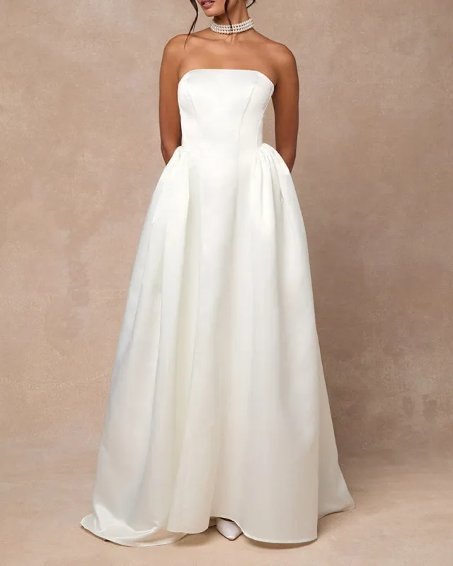 (Pre-sale)Women's Event Voluminous Satin Gown with Train sold by Larosa