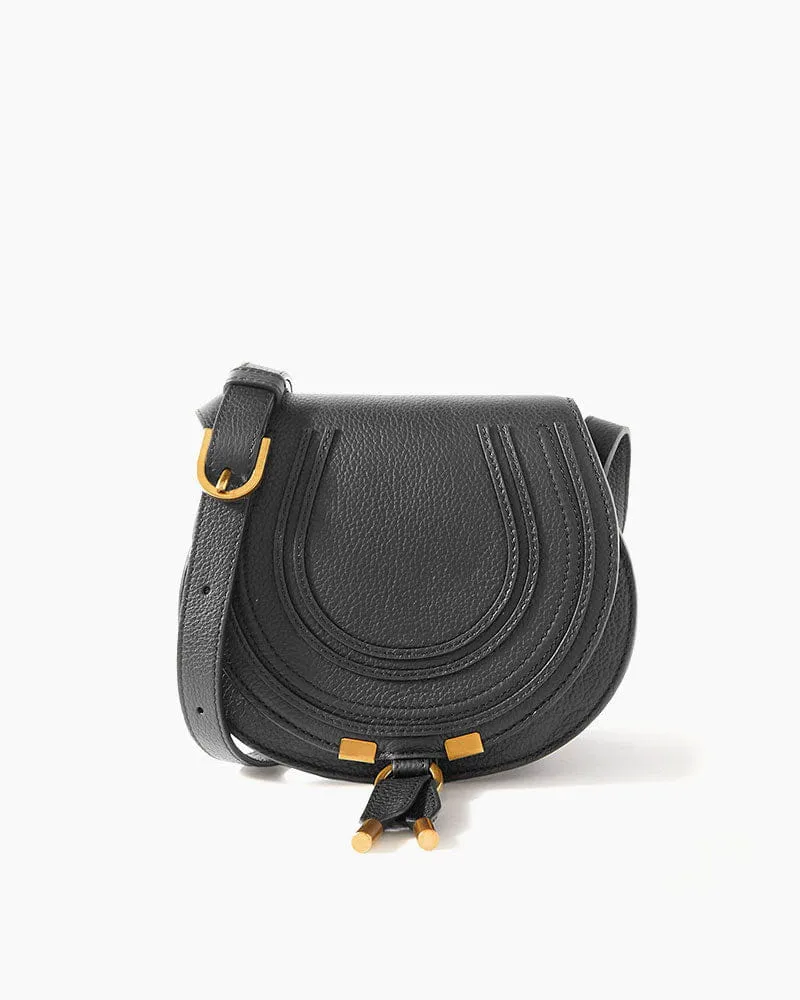 Vespera Mini Textured Leather Saddle Bags sold by Larosa