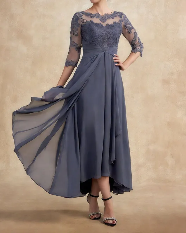 Women's Grand Wedding Ceremony Lace Chiffon Dress sold by Larosa