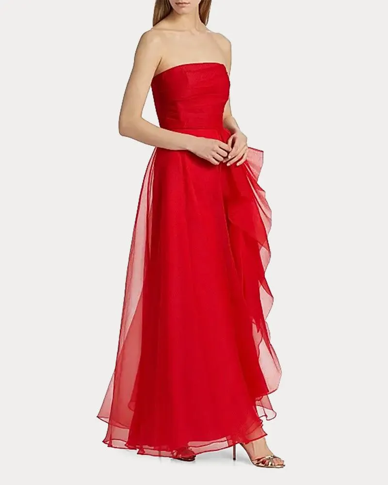 Women's Charity Gala Strapless Draped Evening Gown sold by Larosa product image thumbnail 5