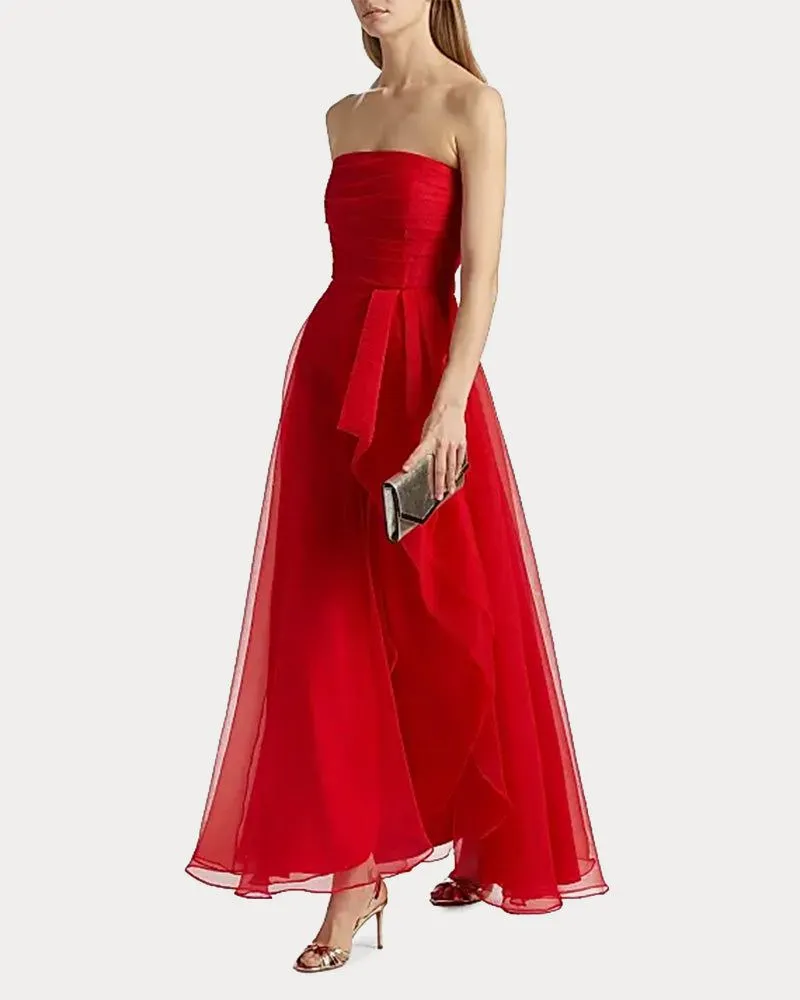 Women's Charity Gala Strapless Draped Evening Gown sold by Larosa product image thumbnail 4
